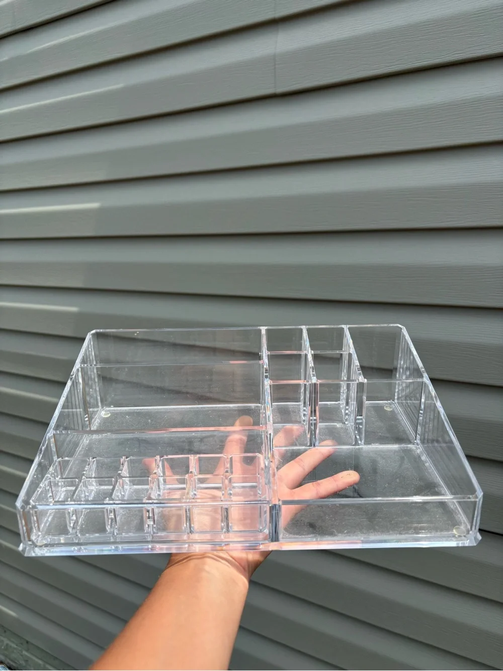 Clear Acrylic Multi-Compartment Cosmetic Makeup Organizer - The Container Store